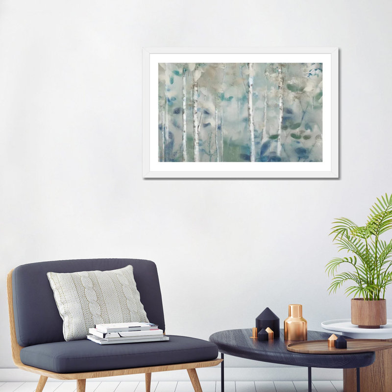 "Zen Forest II" par Nan, reproduction d’art, H 24 po x l 32 po x P 1 po, Papier encadré blanc, Blanc