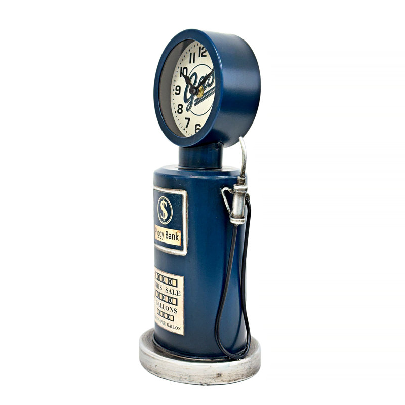 Gas Pump Piggy Bank Table Clock