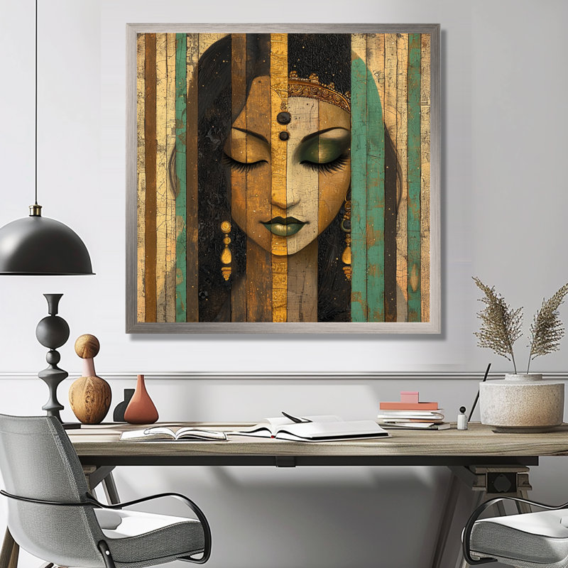 Maissane - salon d'art mural indien, 16" H x 16" W, Picture Framed Print, Silver