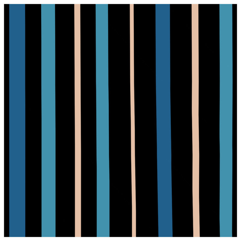 Tapis de bain rayé noir et bleu, L 24 po x L 17 po