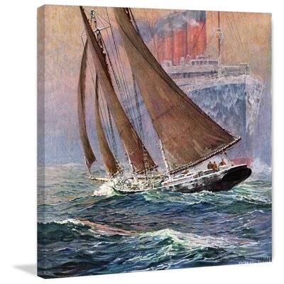 Watch Those Waves!' Painting Print on Wrapped Canvas -  Marmont Hill, MH-CSTLCT-27-C-18