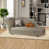 Similicuir gris clair-vert