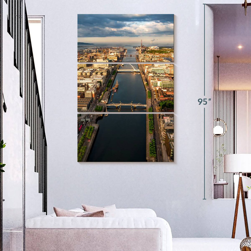 Dublin Docklands Aerial View, 74" H x 48" W
