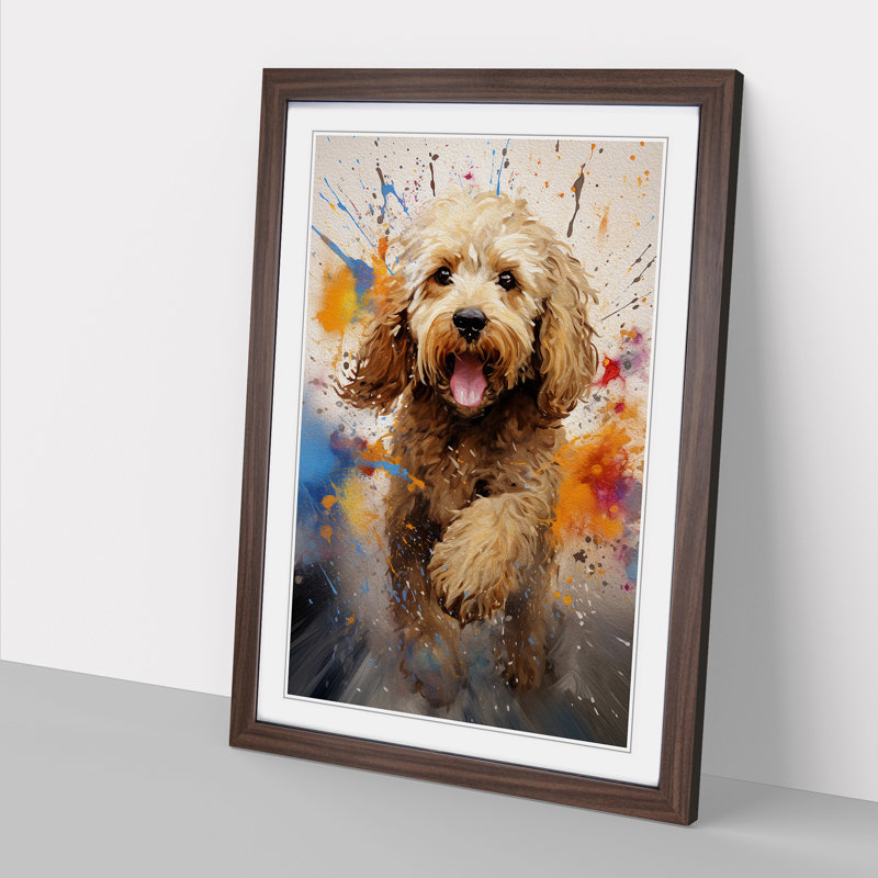 Single Picture Frame Print on Wood, Walnut Framed, 64cm H x 46cm W