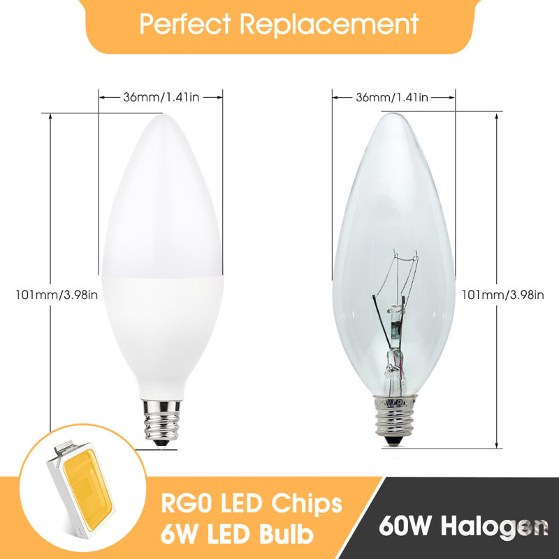 8 Watt LED Non-Dimmable Light Bulb E12/Candelabra