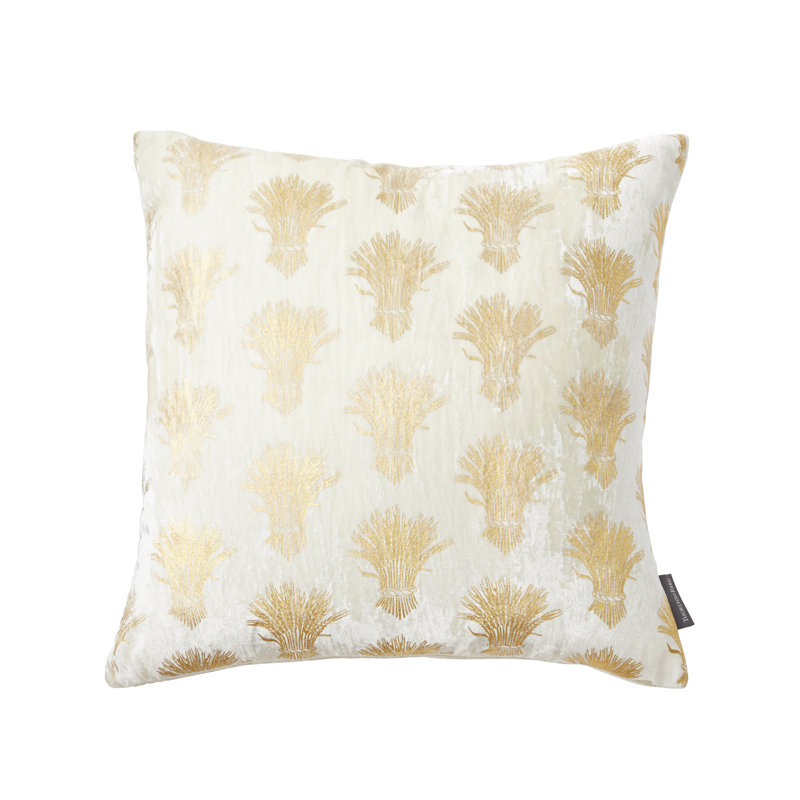 Toile Feather Throw Pillow, Ivory