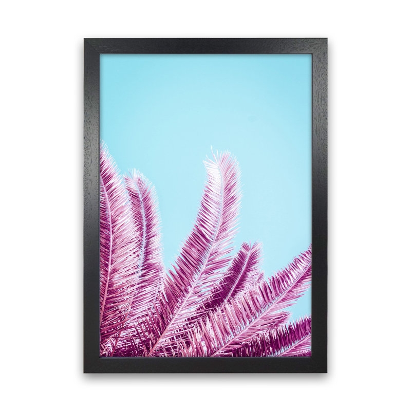 Pink Palm Trees by Victoria Frost - Print, Black Framed, 88cm H x 64cm W x 3cm D