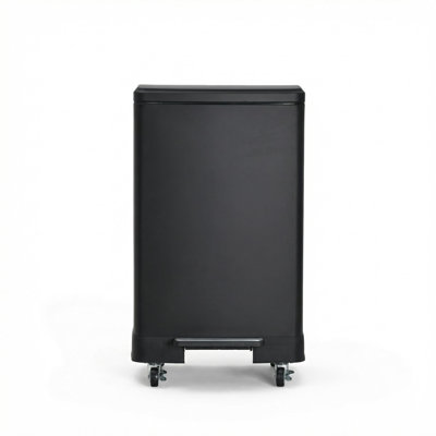 Poubelle à pédale en acier inoxydable 60L résistante aux empreintes digitales avec roulettes et couvercle à fermeture douce - Modern Kitchen & Dorm Solution
