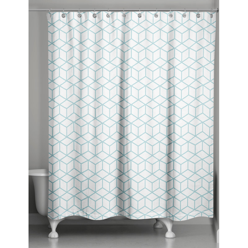 Rideau de douche simple Bakstran, Bleu sarcelle