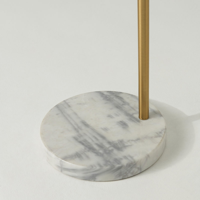 Adjustable Brass Arc Floor Lamp with Marble Base