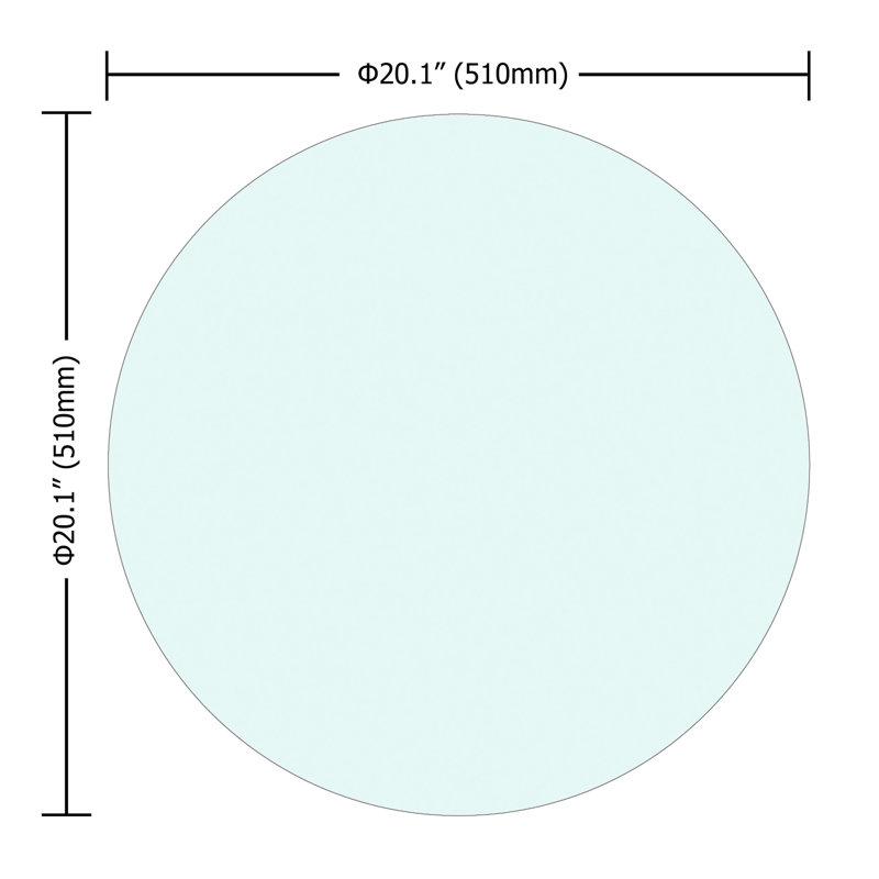 Plateau de table en verre trempé de 20 po, 1/4 po d'épaisseur, transparent, corrosif, pour environnement de travail Bord poli transparent 20,1 x 20,1 x 0,25 po, réglages