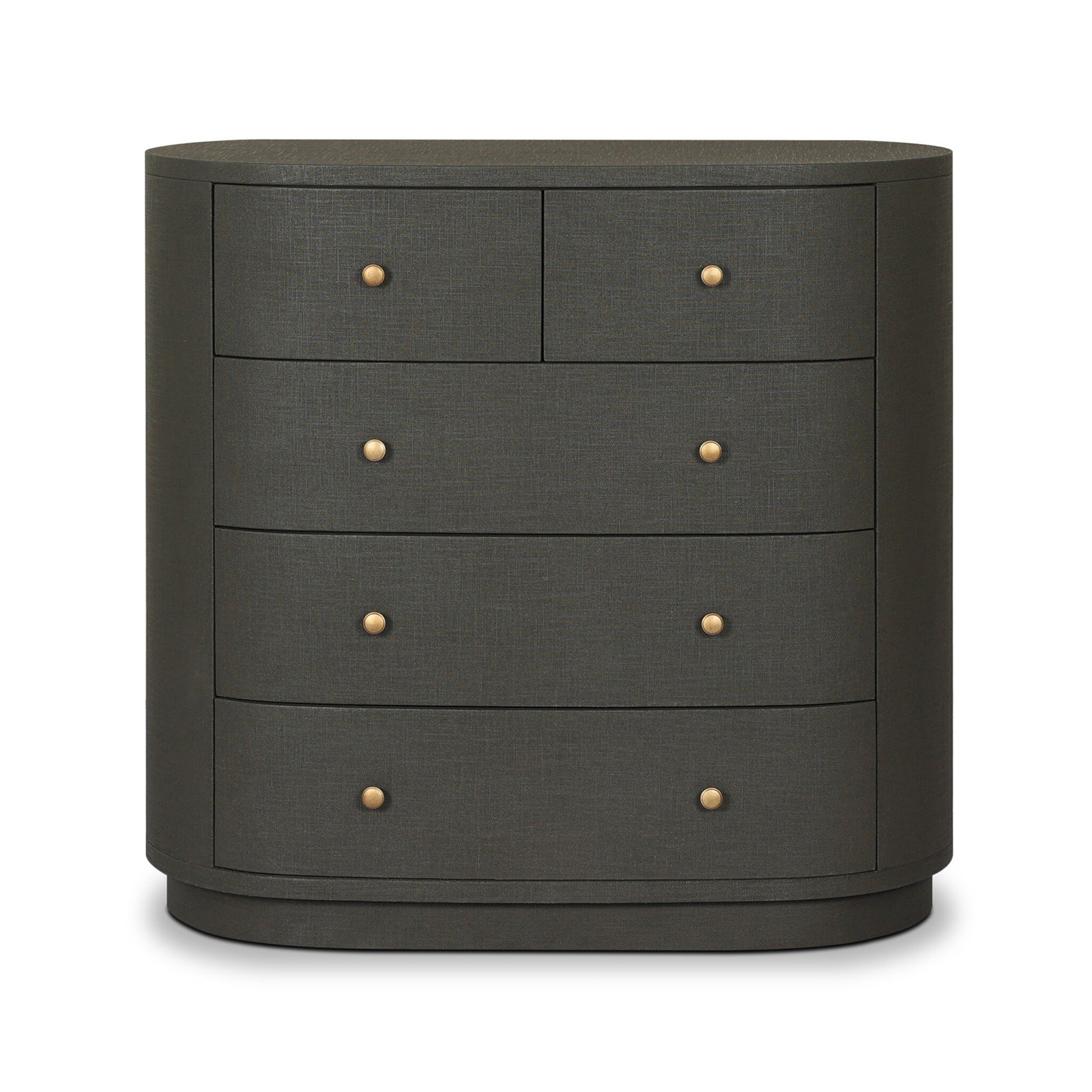 Mandola 40" Mahogany Dresser, Dark Green Lacquered Linen