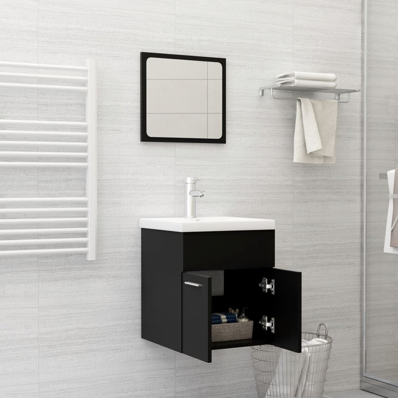 Ensemble de meuble pour salle de bain 2 pièces, Noir