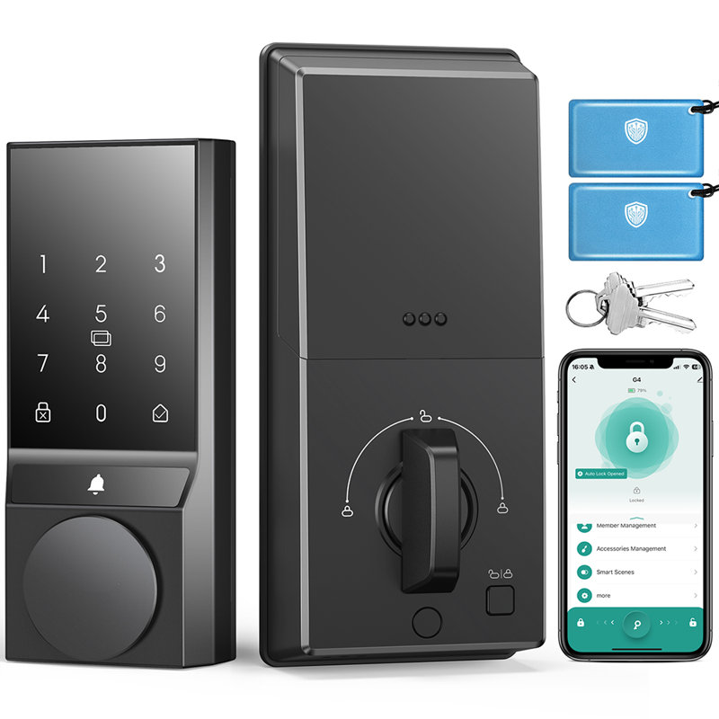 Wi-Fi Smart Lock fingerprint with Smartkey Security, Satin Nickel
