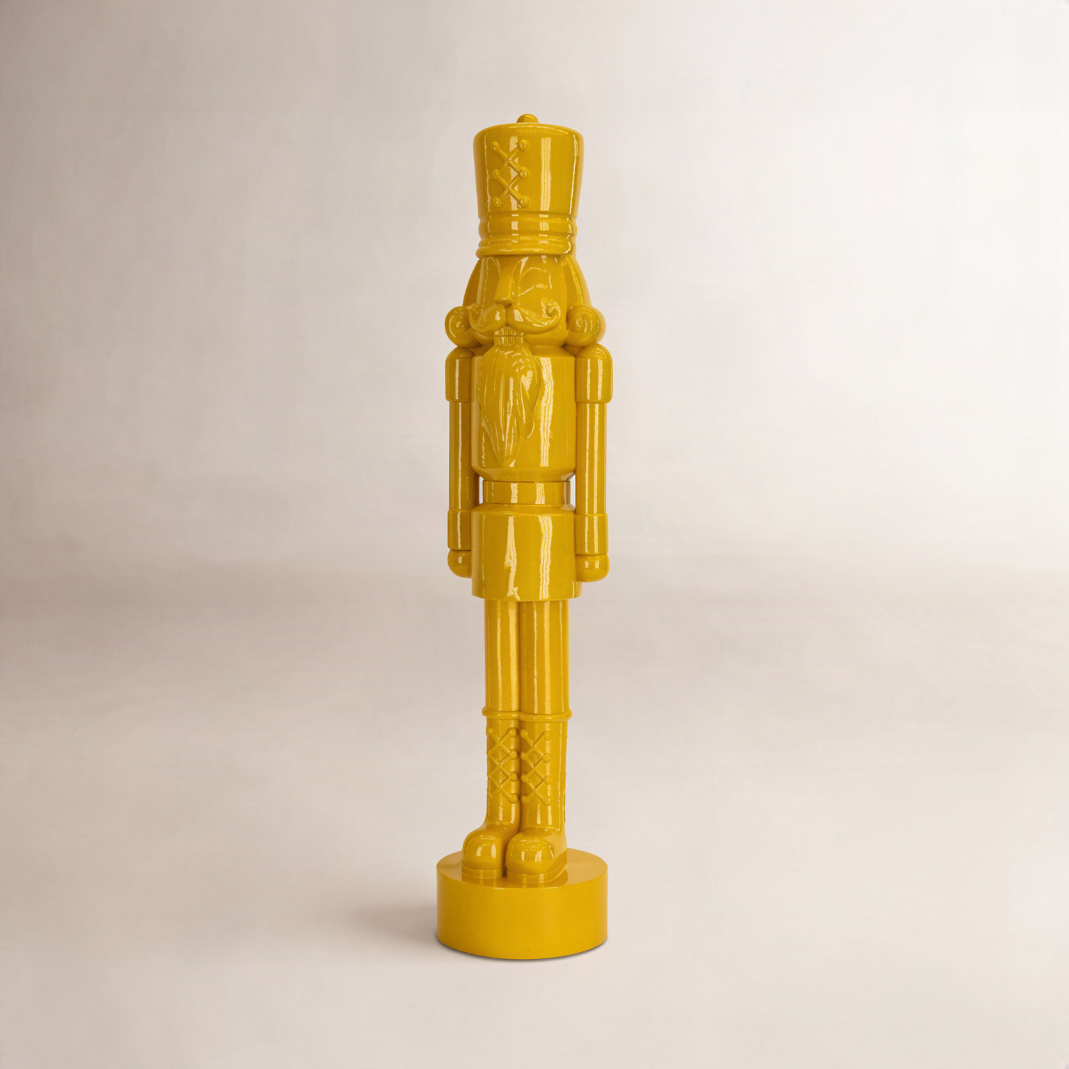 HGTV Cozy Winter Nutcracker Figurine, 13.58" H x 4.33" W x 4.72" D, Yellow