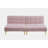71" Convertible  sofa bed futon with gold metal legs teddy fabric (Pink)