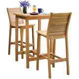 Shanelle Outdoor 3 - Piece Bar Height Dining Set