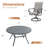 6-Person Round Patio Dining Set With 360° Swivel Textilene Rocking Chairs-1365880409