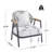 Orla Outdoor Rope Club Chair, Gray Finish Frame With Gray Cushion, Set Of 2