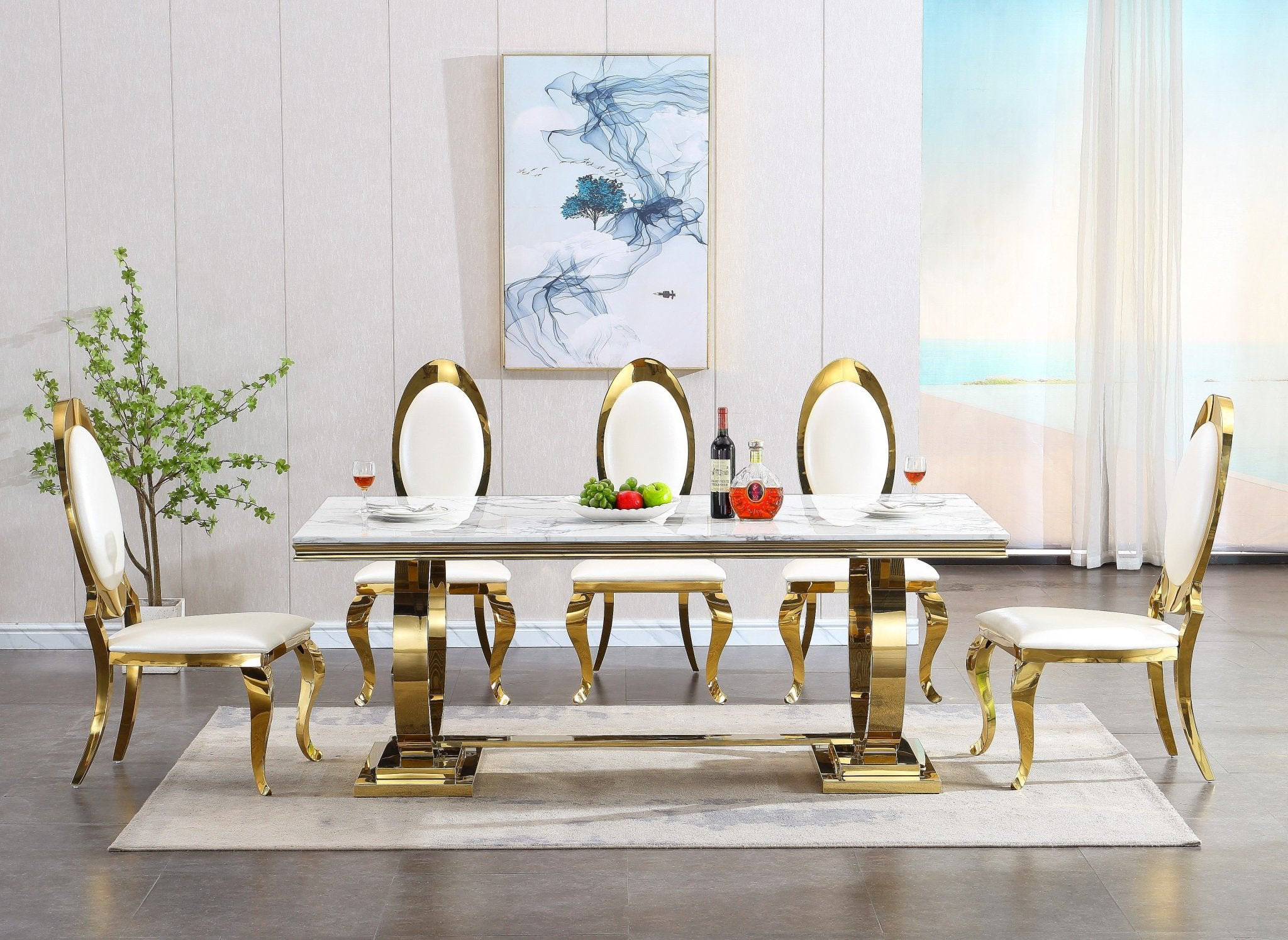 George Oliver Rdt316sm Marble Dining Table - Wayfair Canada