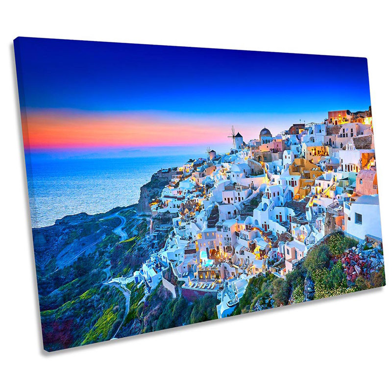 Fira Santorini Island Greece - Wrapped Canvas Art Prints, 61cm H x 91.4cm W x 4cm D