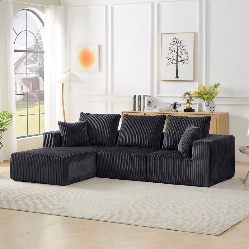 Canapé modulaire Basic, canapé modulaire, canapé nuage en velours côtelé moderne avec assise profonde, canapé rembourré 4 places