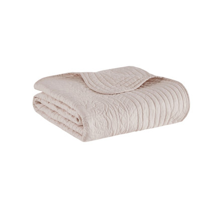Journey Oversized Quilted Throw with Scalloped Edges