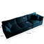Canapé modulaire en L surdimensionné en chenille bleue avec hanche réversible et revêtement réglable