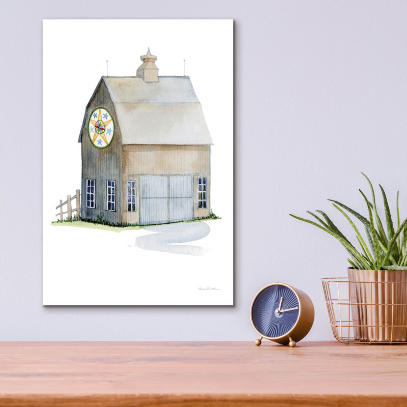  «Life On The Farm Barn Element 4» par Kathleen Parr, art mural en verre acrylique, 12 po x 16 po