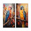 Perroquet coucher de soleil Serenade Euphoria - ensemble d'art mural en métal perroquet de 2-1174723206