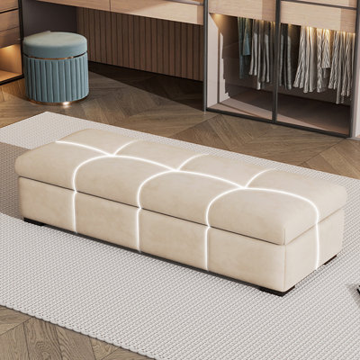 Banc rembourré beige