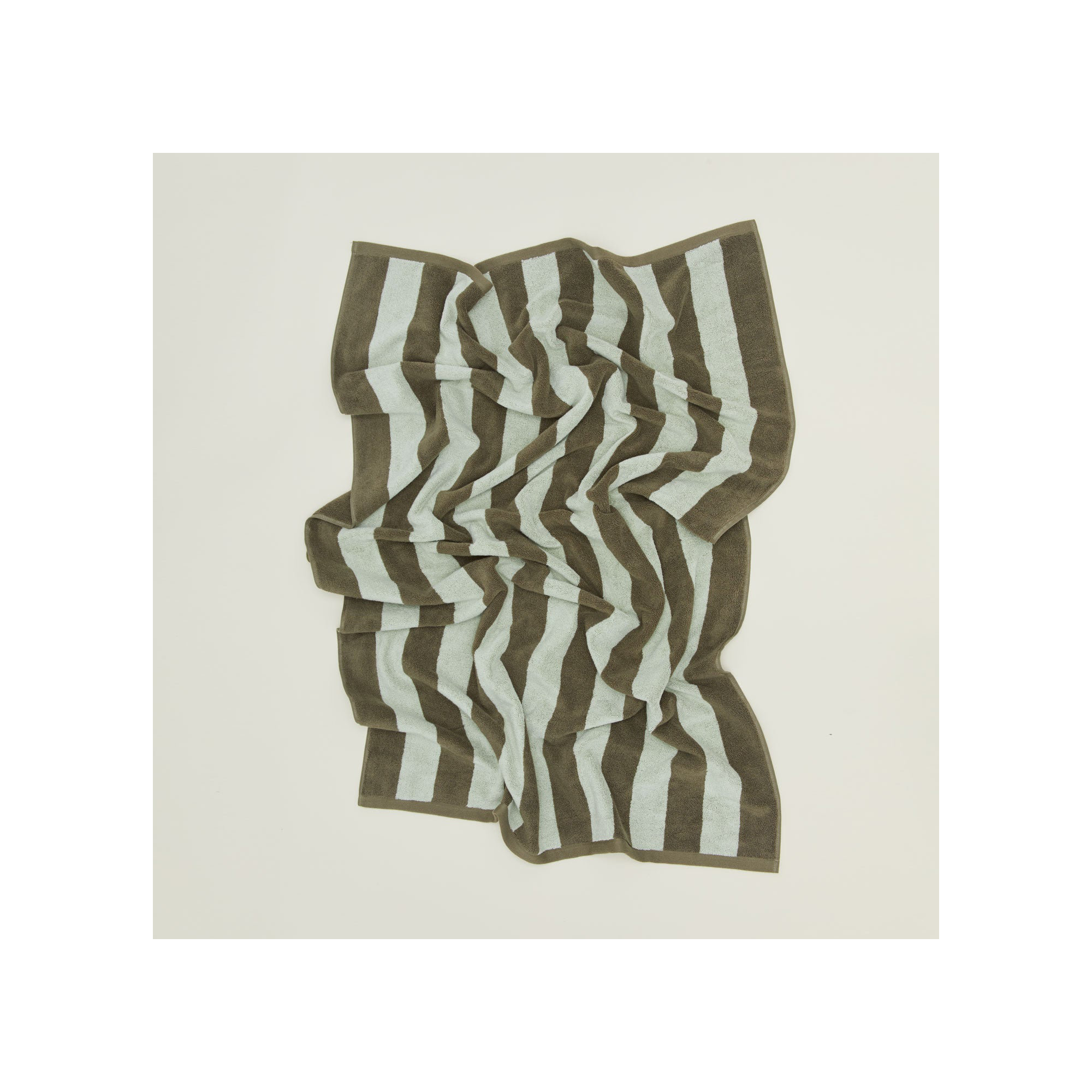 Simple Striped 100% Cotton, Bath Sheet - 1 Pack, Olive/Sage