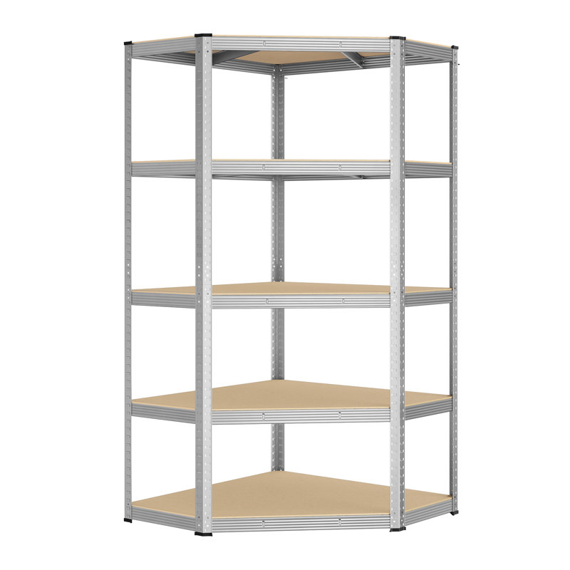 Alandis Metal Height -Adjustable Shelving Unit, Silver, 180cm H x 90cm W x 90cm D