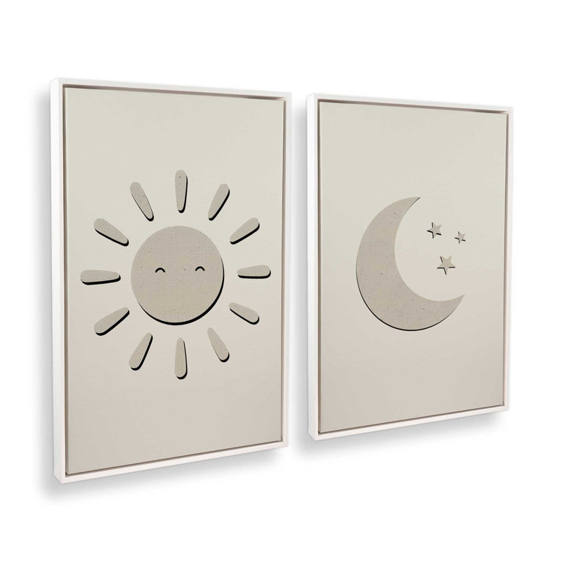 Ensemble de 2 impressions matinales, Cadre flottant blanc opaque, 36 po x 24 po