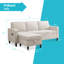 4 Seater Linen Sofa-1884420327