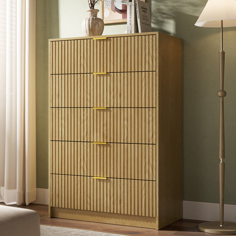 Commode 5 tiroirs 31,5 po, Brun