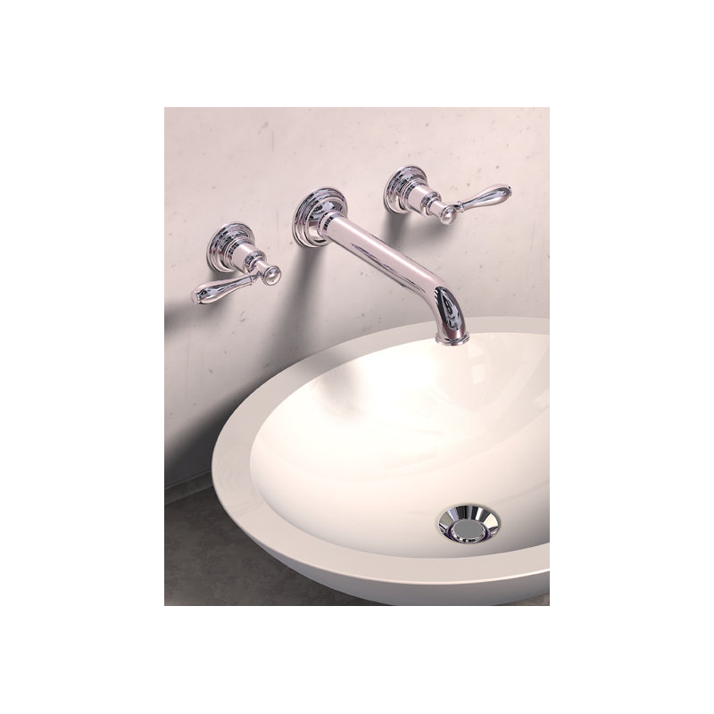 Ithaca Wall Mount Bathroom Faucet, Polished Chrome