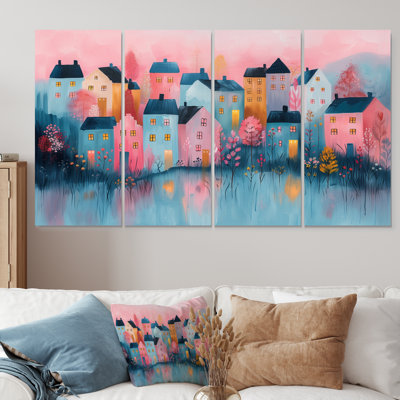Scandinavian Nordic Style Homes In The City III - Scandinavian Wall Art Print Set