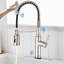 Robinet de cuisine tactile avec tirette - Jet d'évacuation rotatif à 360 degrés, antirouille, antirouille, nickel brossé, acier inoxydable, débit pratique pivotant à 360 degrés, sans rouille, sans effort-1304086719