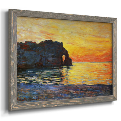 «Etretat, Cliff Of Aval, Sunset, 1885», reproduction d'art sur toile