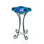 27" Tall Floor Mist Fountain with 12 Colour Changing LED Lights and Inline Control - Blue Glass and Metal Design, Blue Freestanding Indoor-492771757