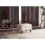 Fauteuil et repose-pieds Leyla en cuir véritable, accoudoirs carrés, avec repose-pieds assorti.-893216590