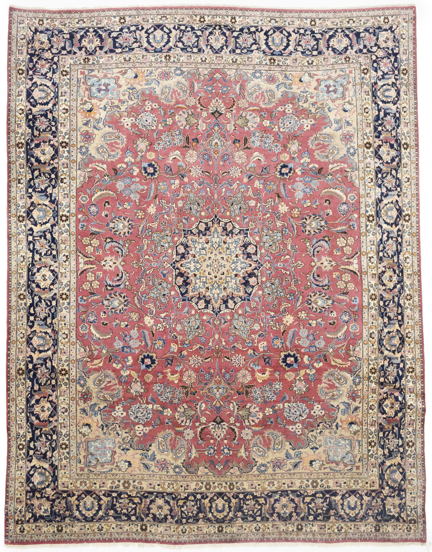 ADMINRUGS Muted Maroon Red Traditional 10X12'5 Handmade Oriental Area ...
