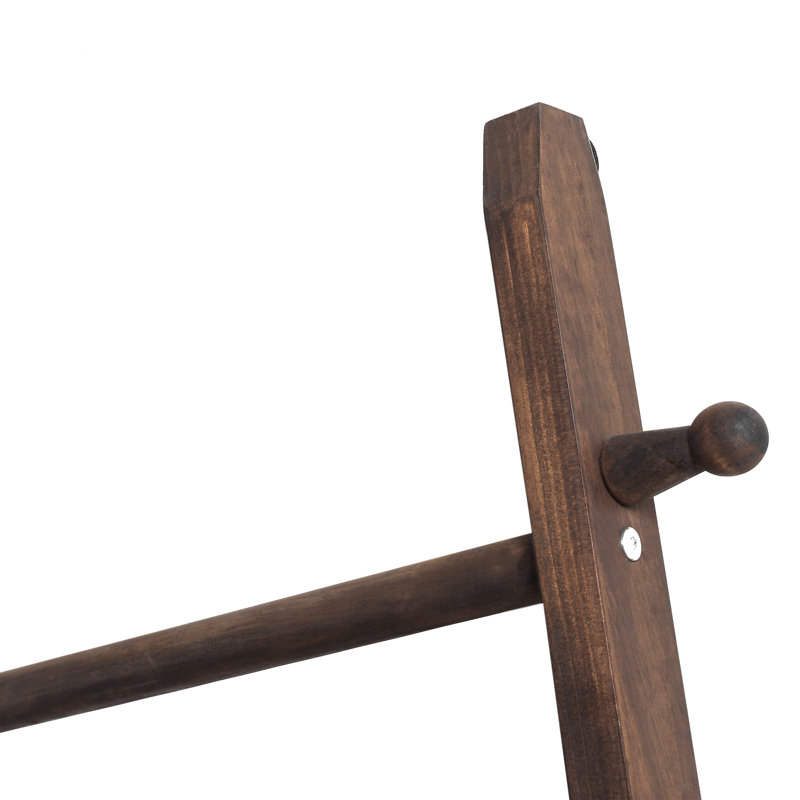 Wood 4 Freestanding Towel Rack, Brown