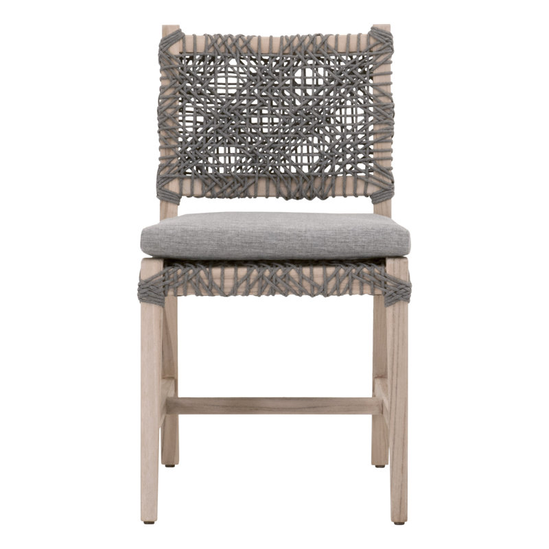 Costa Gray Teak Outdoor Dining Chairs with Cushions, Set of 2