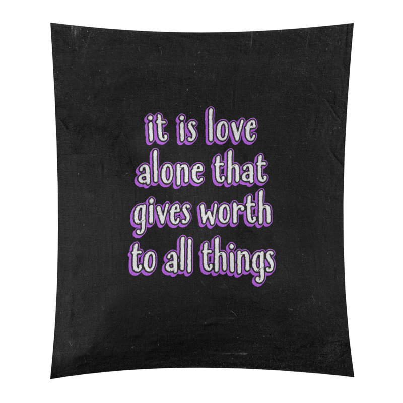 Tapisserie tableau noir de polyester love quot, H 27,5 po x l 37,5 po, Mauve