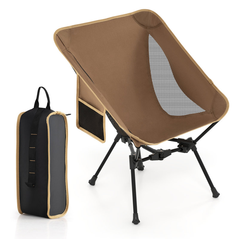 Gymax Ultra-Lightweight Camping Chair Portable Lawn Chair w/Triangular Aluminum Frame