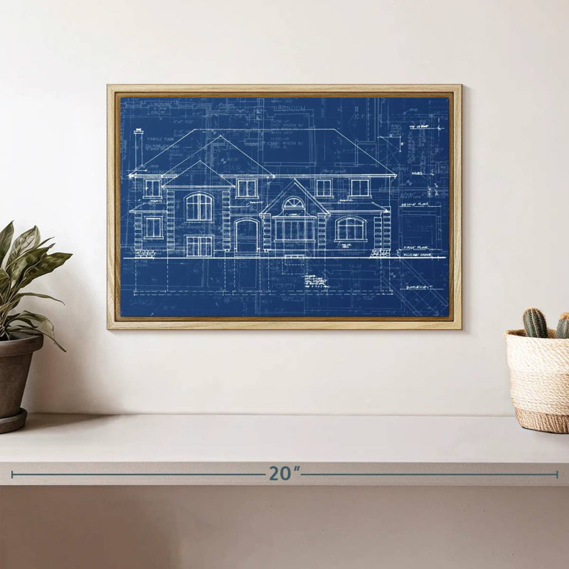 Plan de maison, Cadre flottant en bois naturel, 13 po x 9 po