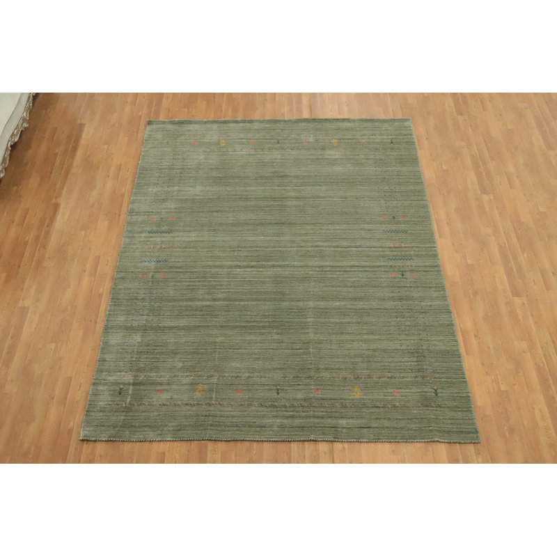 Tapis oriental vert Gabbeh 8 x 10