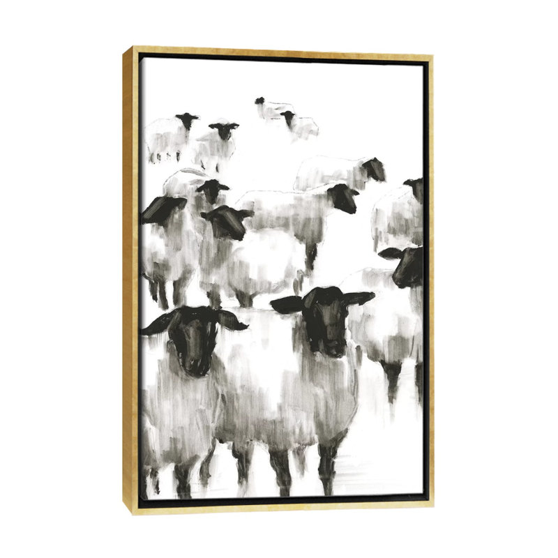 Print, H 26 po x l 18 po x 1,5 po, Toile encadrée d'or, Pas de tapis